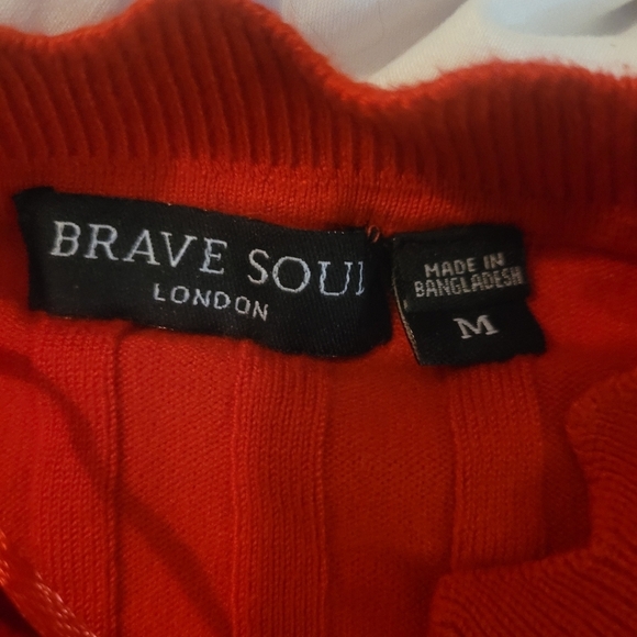 Brave Soul London Red Mock Crew Long Sleeve Top M - Picture 7 of 7